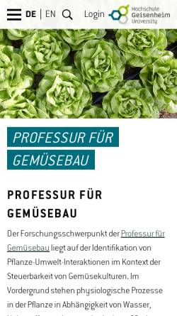 Vorschau der mobilen Webseite www.hs-geisenheim.de, Geisenheim Alumni Association e.V.