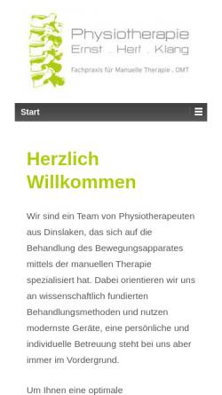 Vorschau der mobilen Webseite ernst-herf-klang.de, Physiotherapie Ernst - Herf - Klang