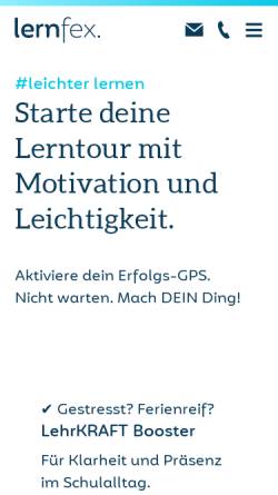 Vorschau der mobilen Webseite lernfex.de, lernfex Lerncoaching