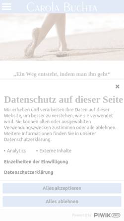 Vorschau der mobilen Webseite www.beratung-stockstadt.de, Carola Buchta - Heilpraktikerin für Psychotherapie