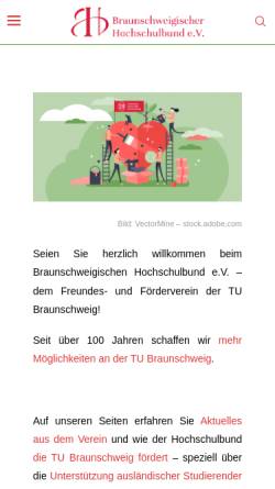 Vorschau der mobilen Webseite www.braunschweigischer-hochschulbund.de, Braunschweigischer Hochschulbund e.V.