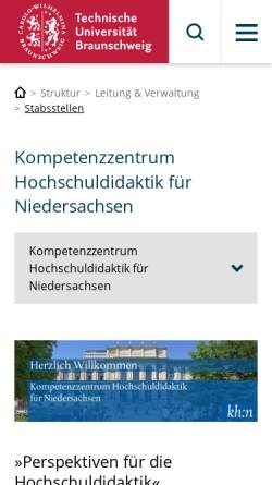Vorschau der mobilen Webseite www.tu-braunschweig.de, Kompetenzzentrum Hochschuldidaktik für Niedersachsen (KHN)