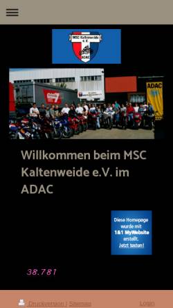 Vorschau der mobilen Webseite www.msc-kaltenweide.de, MSC Motorradclub Kaltenweide e.V.