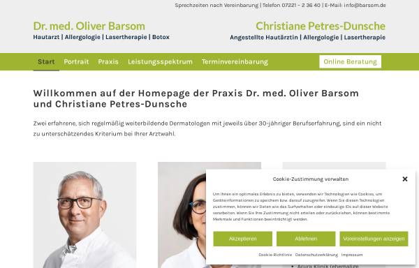 Vorschau von www.barsom.de, Hautarzt Dr. med. Oliver Barsom