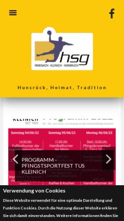 Vorschau der mobilen Webseite www.hsg-ikh.de, HSG Irmenach-Kleinich-Horbruch
