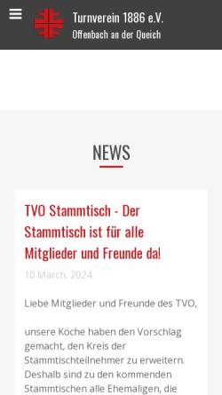 Vorschau der mobilen Webseite www.tv-offenbach.de, TV Offenbach Handball
