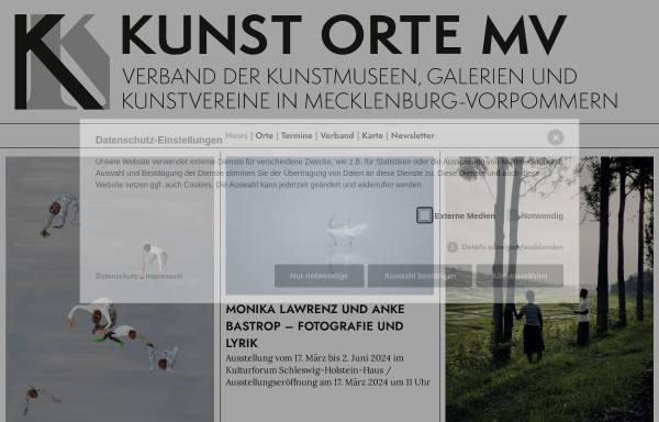 Vorschau von kunstorte-mv.de, Kunst in Mecklenburg-Vorpommern