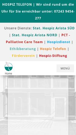 Vorschau der mobilen Webseite www.hospiz-arista.de, Hospiz Arista, Ettlingen