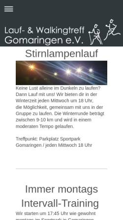 Vorschau der mobilen Webseite lauftreff-gomaringen.de, Lauf- und Walkingtreff Gomaringen e.V.