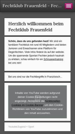 Vorschau der mobilen Webseite www.fechtklubfrauenfeld.ch, Fechtklub Frauenfeld