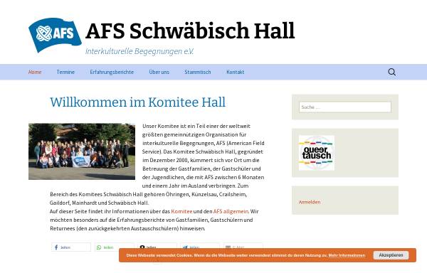 Vorschau von www.afs-hall.de, AFS Komitee Schwäbisch Hall