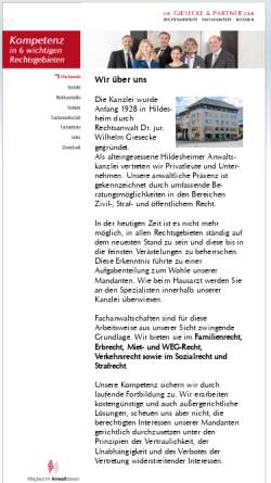 Vorschau der mobilen Webseite www.dr-giesecke-partner.de, Rechtsanwälte Dr. Giesecke & Partner GBR