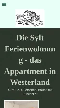 Vorschau der mobilen Webseite www.die-sylt-ferienwohnung.de, Die Sylt Ferienwohnung