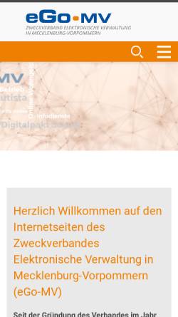 Vorschau der mobilen Webseite www.ego-mv.de, Zweckverband 