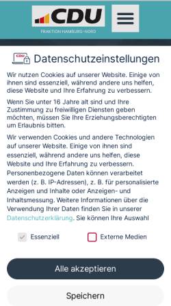 Vorschau der mobilen Webseite cdu-nord.de, CDU-Bezirksfraktion Hamburg-Nord