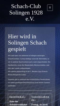 Vorschau der mobilen Webseite www.solingen1928.de, Schach-Club Solingen 1928 e.V.
