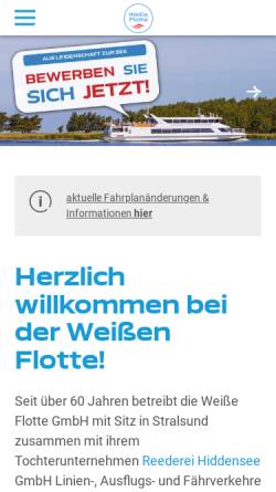 Vorschau der mobilen Webseite www.weisse-flotte.de, Weiße Flotte GmbH, Stralsund