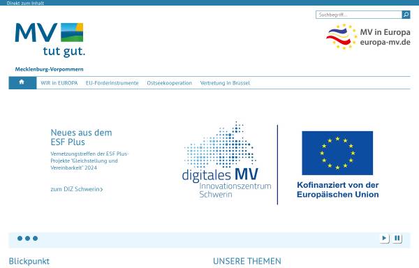 Vorschau von www.europa-mv.de, EU-Portal für MV
