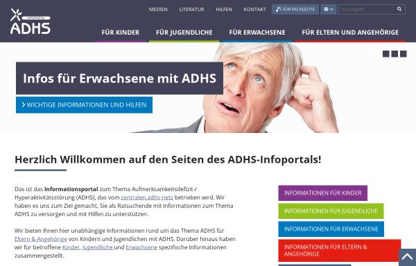 Vorschau von www.adhs.info, ADHS Infoportal