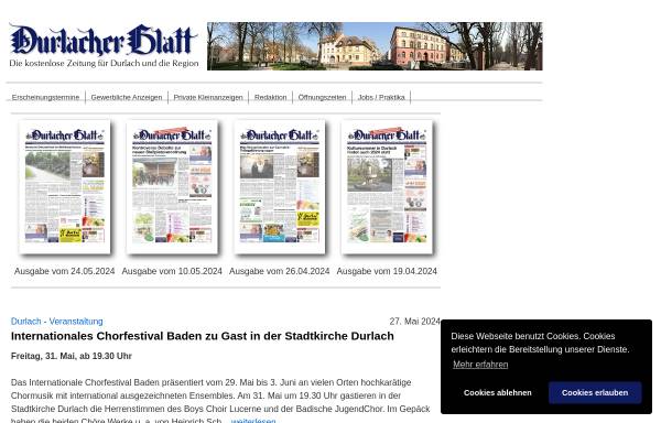 Vorschau von www.durlacher-blatt.de, Durlacher Blatt