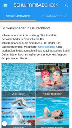 Vorschau der mobilen Webseite www.schwimmbadcheck.de, Schwimmbadverzeichnis für Deutschland