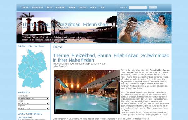 Vorschau von www.therme-sauna-freizeitbad.de, Therme-, Sauna- und Freizeitbadverzeichnis für Deutschland