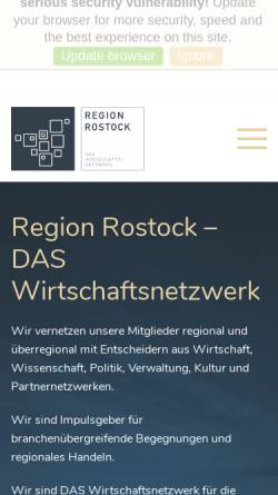 Vorschau der mobilen Webseite www.region-rostock.de, RegionRostock Marketing Initiative e.V.