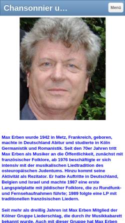 Vorschau der mobilen Webseite max-erben.jimdo.com, Erben, Max