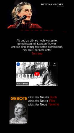 Vorschau der mobilen Webseite www.bettinawegner.de, Wegner, Bettina