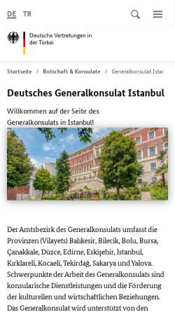 Vorschau der mobilen Webseite istanbul.diplo.de, Deutsches Generalkonsulat Istanbul
