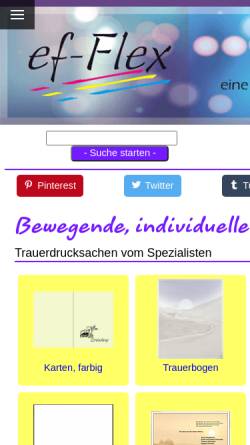 Vorschau der mobilen Webseite www.ef-flex.de, Ef-Flex, Hirschfeld oHG