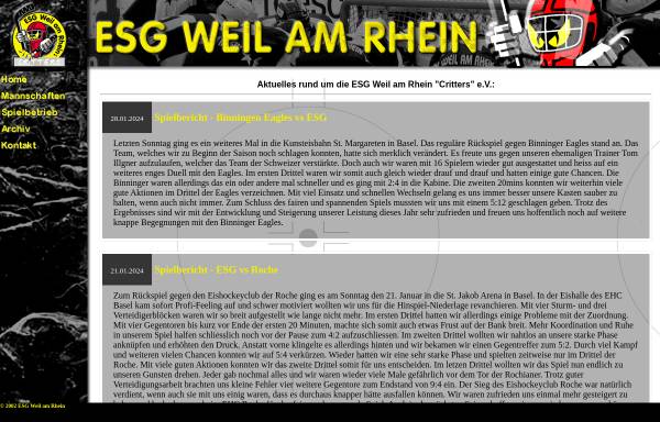Vorschau von www.esg-weil.de, ESG Weil am Rhein Critters e.V.