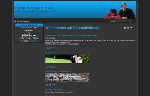 Vorschau von www.hilterscheid.net, Hilterscheid, Bärbel und Sebastian