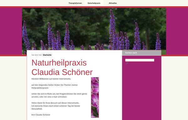 Vorschau von www.naturheilpraxis-schoener.de, Naturheilpraxis Claudia Schöner