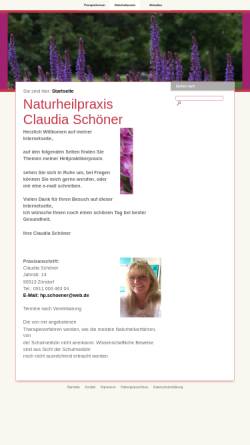 Vorschau der mobilen Webseite www.naturheilpraxis-schoener.de, Naturheilpraxis Claudia Schöner