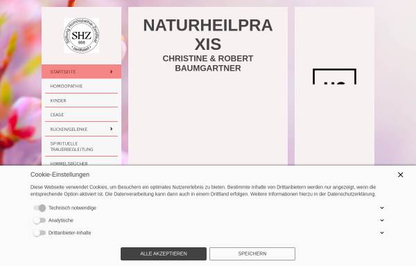 Vorschau von www.naturheilpraxis-baumgartner.de, Praxis für Naturheilkunde und Psychotherapie