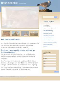 Vorschau der mobilen Webseite www.haus-seeblick-langeoog.de, Haus Seeblick