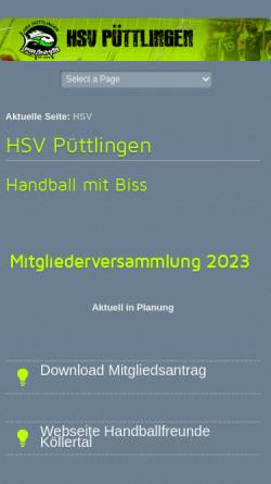Vorschau der mobilen Webseite www.hsv-puettlingen.de, HSV Püttlingen