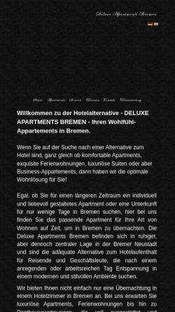 Vorschau der mobilen Webseite www.deluxe-apartments-bremen.de, Deluxe Apartments Bremen