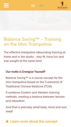 Vorschau der mobilen Webseite www.balance-swing.de, Balance Swing