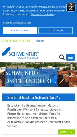 Vorschau der mobilen Webseite www.schweinfurt.de, Stadt Schweinfurt