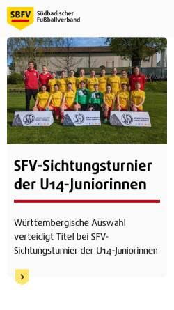 Vorschau der mobilen Webseite sbfv.de, Südbadischer Fußball-Verband