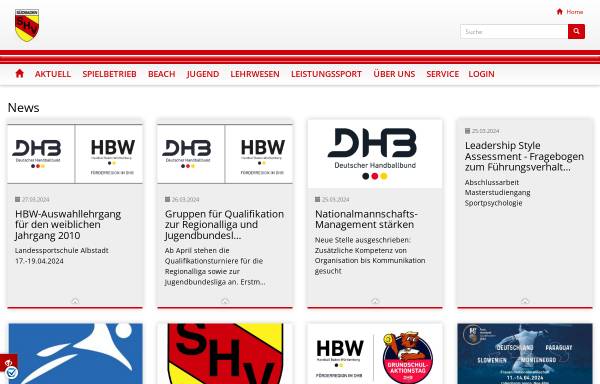 Vorschau von www.hv-suedb.de, Südbadischer Handball-Verband e. V.