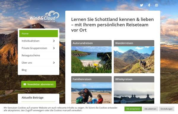 Vorschau von schottland-reise.com, Wind and Cloud Travel Ltd.