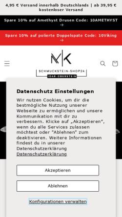 Vorschau der mobilen Webseite www.schmuckstein-shop24.de, Janine & Marc Köpke GbR - Schmuckstein-Shop24