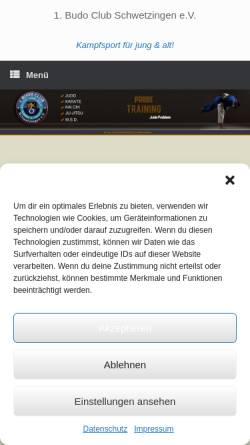 Vorschau der mobilen Webseite www.budoclub-schwetzingen.de, 1.Budo Club Schwetzingen e.V.