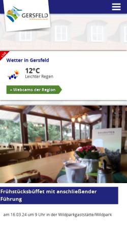 Vorschau der mobilen Webseite www.gersfeld.de, Gersfeld