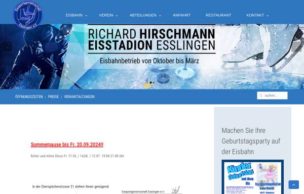 Vorschau von esg-esslingen.de, Eissportgemeinschaft