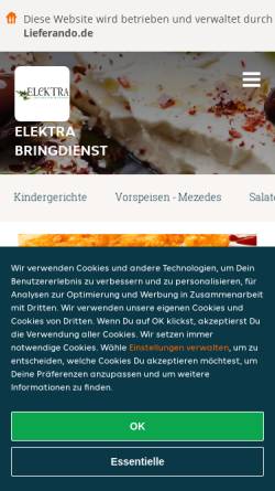 Vorschau der mobilen Webseite www.restaurant-elektra.de, Restaurant Elektra - Inh. Bikentios Magkiroglou