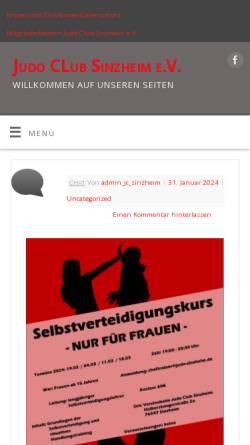 Vorschau der mobilen Webseite www.judo-sinzheim.de, Judo Club Sinzheim e.V.